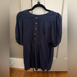 Anthropologie Navy Blouse